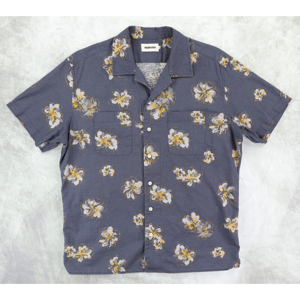 Taylor Stitch The Hawthorne Camp Shirt Mens 42 L Floral Short Sleeve Button Up
